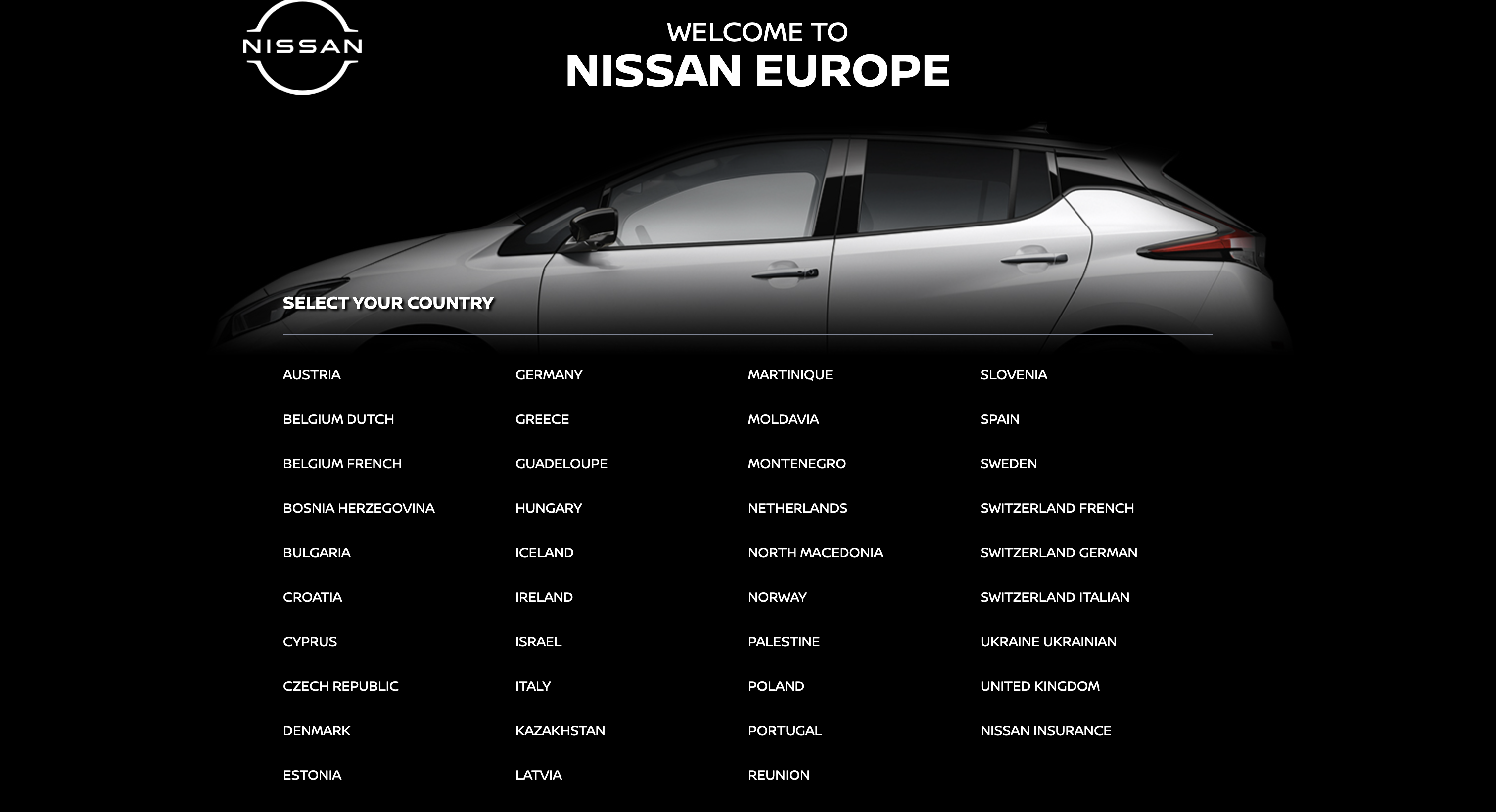 Nissan europ website